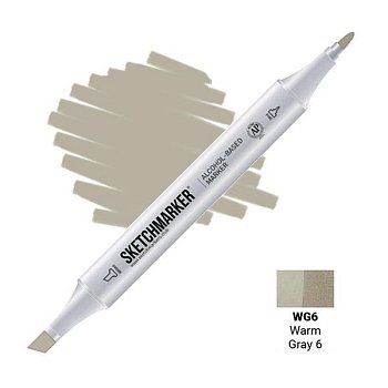 Маркер SKETCHMARKER двухсторонний на спирт.основе WG6 Теплый серый 6 MPSM-WG6
