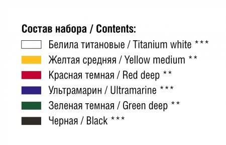 Набор акриловых красок СОНЕТ 6 шт х 46 мл, картон/коррекс NP-28411325