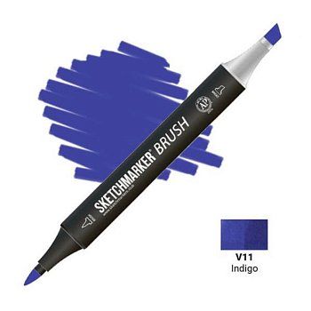 Маркер SKETCHMARKER Brush двухсторонний на спирт.основе V11 Индиго MPSMB-V11