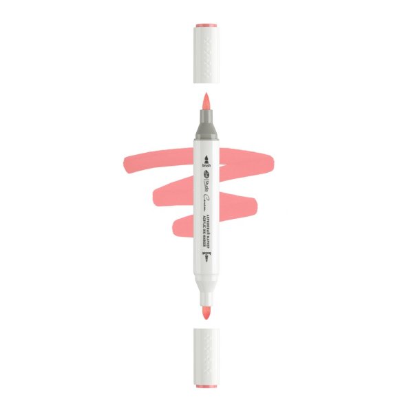 Маркер акриловый двусторонний СОНЕТ перо кисть/пуля 1 шт R205 розовый тёмный NP-273-R205