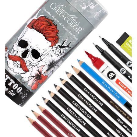 Набор для скетчинга CRETACOLOR Tattoo 14 предметов, мет.упаковка CR40083