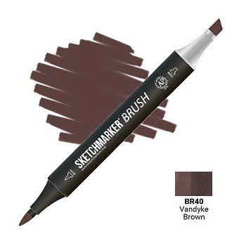 Маркер SKETCHMARKER Brush двухсторонний на спирт.основе BR40 Вандайк коричный MPSMB-BR40