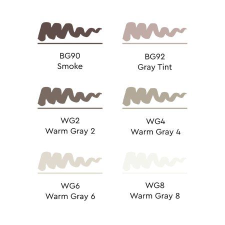 Набор маркеров SKETCHMARKER Brush Warm grey 6 шт MPSMB-6WMGR