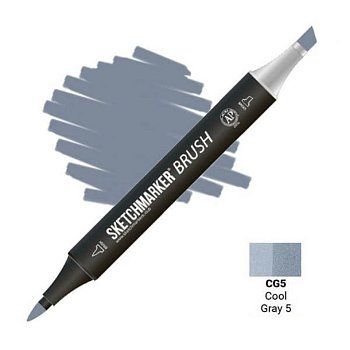 Маркер SKETCHMARKER Brush двухсторонний на спирт.основе CG5 Прохладный серый 5 MPSMB-CG5