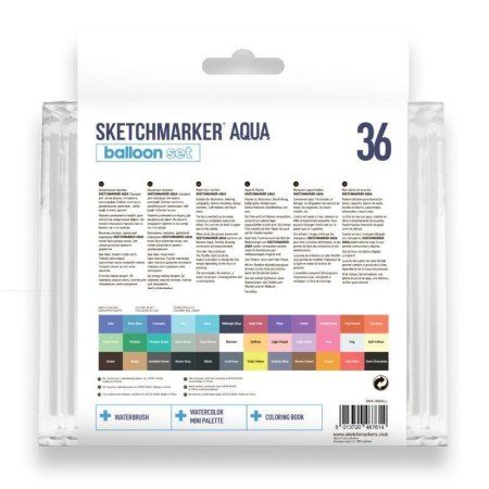 Набор акварельных маркеров SKETCHMARKER Aqua Balloons 36 цв MPSMA-36BALL
