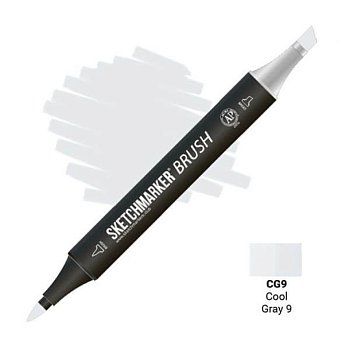 Маркер SKETCHMARKER Brush двухсторонний на спирт.основе CG9 Прохладный серый 9 MPSMB-CG9