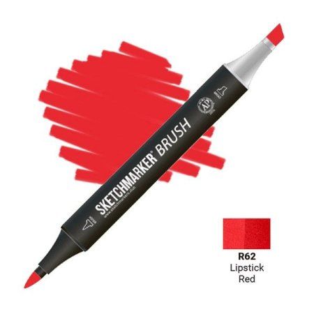 Маркер SKETCHMARKER Brush двухсторонний на спирт.основе R62 Красная помада MPSMB-R62