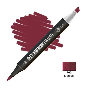 Маркер SKETCHMARKER Brush двухсторонний на спирт.основе R60 Темно-бордовый MPSMB-R60