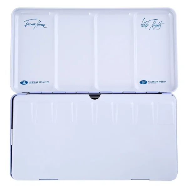 Пенал для акварели на 35 кювет с палитрой БЕЛЫЕ НОЧИ металл, светло-голубой NP-2011301447