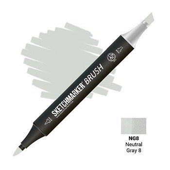 Маркер SKETCHMARKER Brush двухсторонний на спирт.основе NG8 Нейтральный серый 8 MPSMB-NG8 Маркер SKETCHMARKER Brush двухсторонний на спирт.основе NG8 Нейтральный серый 8 MPSMB-NG8