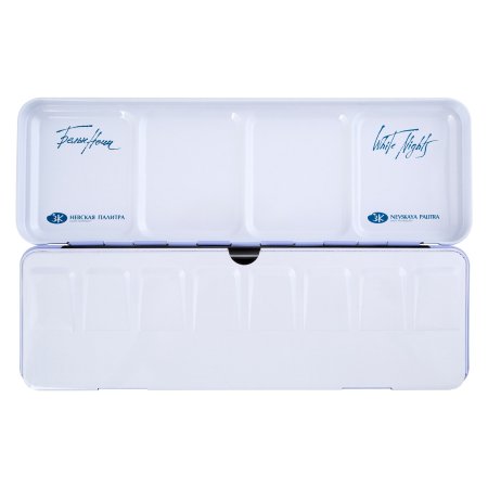 Пенал для акварели на 21 кювету с палитрой БЕЛЫЕ НОЧИ металл, светло-голубой NP-2011301446