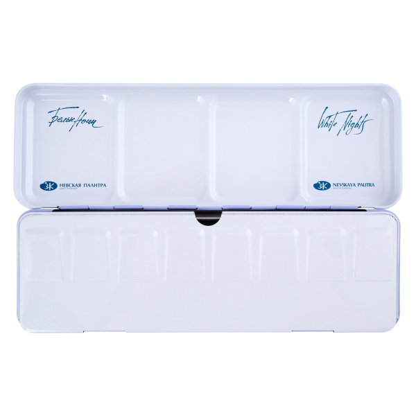 Пенал для акварели на 21 кювету с палитрой БЕЛЫЕ НОЧИ металл, светло-голубой NP-2011301446