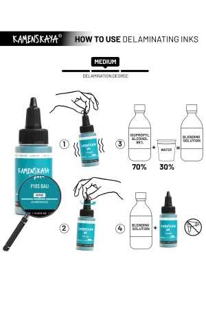 Чернила спиртовые (алкогольные) Kamenskaya Ink расслаивающиеся 40 мл P-105 Бали K-00-00000488