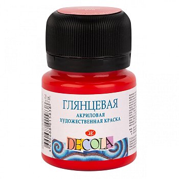 Краска акриловая DECOLA глянцевая, банка 20 мл, 331 Красная NP-2926331