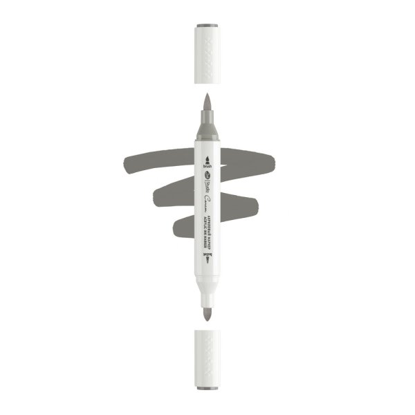 Маркер акриловый двусторонний СОНЕТ перо кисть/пуля 1 шт TG07 серый NP-273-TG07