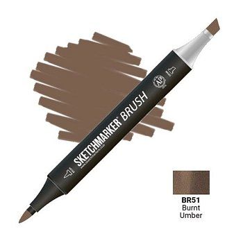 Маркер SKETCHMARKER Brush двухсторонний на спирт.основе BR51 Жженая умбра MPSMB-BR51