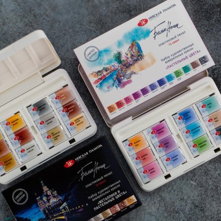 Набор акварели БЕЛЫЕ НОЧИ Пастельные цвета 12 шт x 2.5 мл, пластик NP-19421875