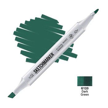 Маркер SKETCHMARKER двухсторонний на спирт.основе G120 Темный зеленый MPSM-G120
