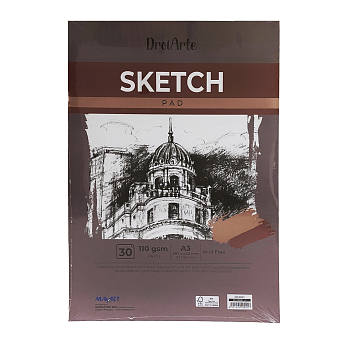 Альбом для скетчинга MayArt 110 г/м2 A3 420 x 297 мм 30 л, экстрабелые листы, склейка MA00041