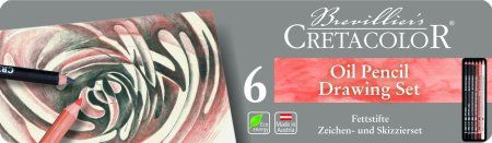 Набор масляных карандашей CRETACOLOR Oil Pencils 6 шт, мет.пенал CR40007