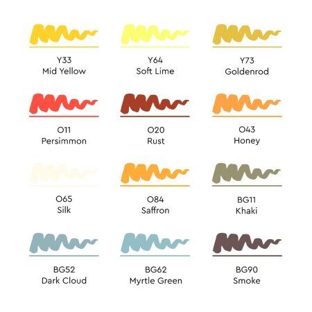 Набор маркеров SKETCHMARKER Brush Autumn Set 12 шт Осень + сумка органайзер MPSMB-12AUTMN