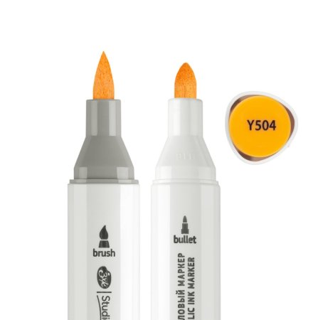 Маркер акриловый двусторонний СОНЕТ перо кисть/пуля 1 шт Y504 абрикосовый NP-273-Y504