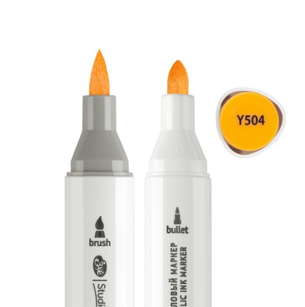 Маркер акриловый двусторонний СОНЕТ перо кисть/пуля 1 шт Y504 абрикосовый NP-273-Y504