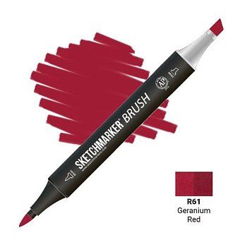 Маркер SKETCHMARKER Brush двухсторонний на спирт.основе R61 Красная герань MPSMB-R61