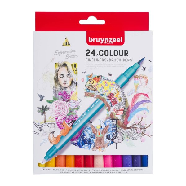 Набор двусторонних линеров BRUYNZEEL Brushpen 24 цвета MP60325024