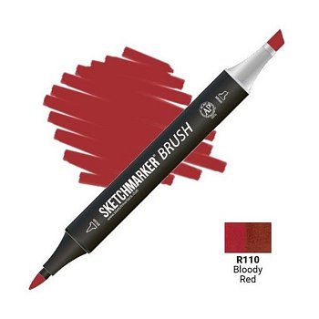 Маркер SKETCHMARKER Brush двухсторонний на спирт.основе R110 Кровавый красный MPSMB-R110 Маркер SKETCHMARKER Brush двухсторонний на спирт.основе R110 Кровавый красный MPSMB-R110