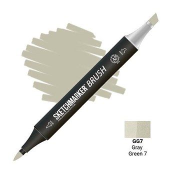 Маркер SKETCHMARKER Brush двухсторонний на спирт.основе GG7 Серо зеленый 7 MPSMB-GG7