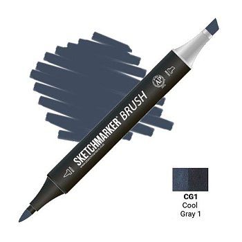 Маркер SKETCHMARKER Brush двухсторонний на спирт.основе CG1 Прохладный серый 1 MPSMB-CG1
