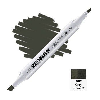 Маркер SKETCHMARKER двухсторонний на спирт.основе GG2 Серо зеленый 2 MPSM-GG2