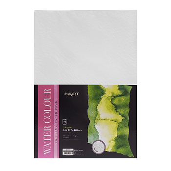 Блок бумаги для акварели MayArt 300 г/м2 A3 420 x 297 мм 10 л, 100% хлопок, Торшон MA00137