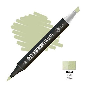 Маркер SKETCHMARKER Brush двухсторонний на спирт.основе BG23 Бледно оливковый MPSMB-BG23