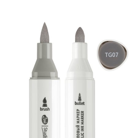 Маркер акриловый двусторонний СОНЕТ перо кисть/пуля 1 шт TG07 серый NP-273-TG07