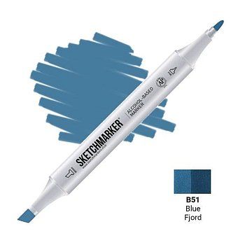 Маркер SKETCHMARKER двухсторонний на спирт.основе B51 Синий фьорд MPSM-B51 Маркер SKETCHMARKER двухсторонний на спирт.основе B51 Синий фьорд MPSM-B51
