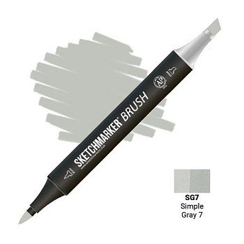 Маркер SKETCHMARKER Brush двухсторонний на спирт.основе SG7 Простой серый 7 MPSMB-SG7 Маркер SKETCHMARKER Brush двухсторонний на спирт.основе SG7 Простой серый 7 MPSMB-SG7