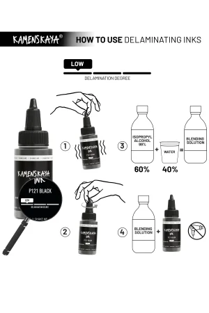 Чернила спиртовые (алкогольные) Kamenskaya Ink расслаивающиеся 40 мл P-121 Черный K-00-00000504