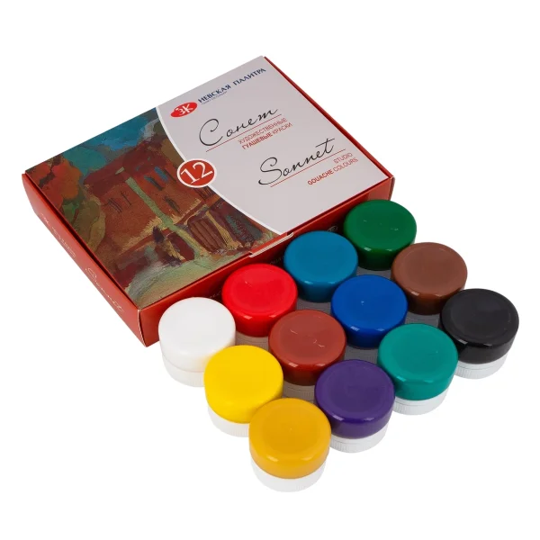 Набор гуаши СОНЕТ 12 шт x 20 мл, картон NP-36411571