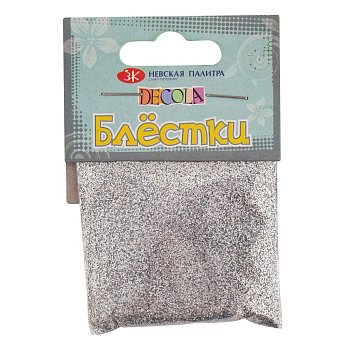 Блестки декоративные DECOLA размер 0.3 мм, 20 г, серебро NP-W041-202-0,3