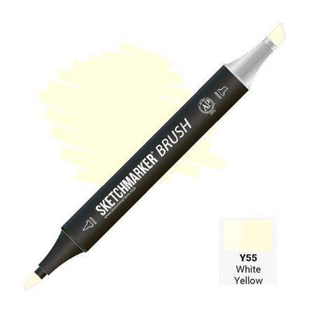 Маркер SKETCHMARKER Brush двухсторонний на спирт.основе Y55 Бело-жёлтый MPSMB-Y55