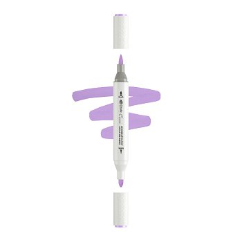 Маркер акриловый двусторонний СОНЕТ перо кисть/пуля 1 шт R714 лиловый NP-273-R714
