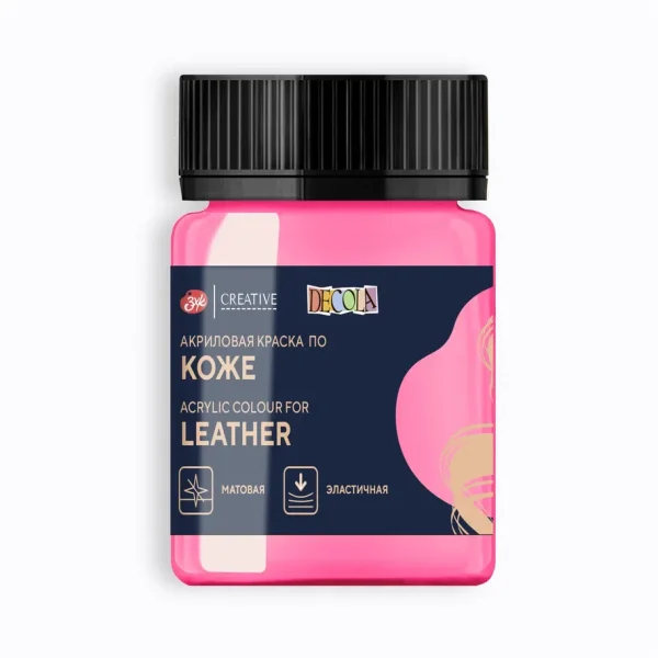 Краска акриловая по коже DECOLA банка 50 мл, 322 Розовая NP-26128322
