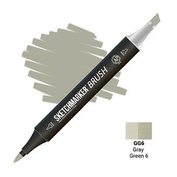 Маркер SKETCHMARKER Brush двухсторонний на спирт.основе GG6 Серо зеленый 6 MPSMB-GG6 Маркер SKETCHMARKER Brush двухсторонний на спирт.основе GG6 Серо зеленый 6 MPSMB-GG6