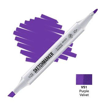 Маркер SKETCHMARKER двухсторонний на спирт.основе V51 Фиолетовый бархат MPSM-V51
