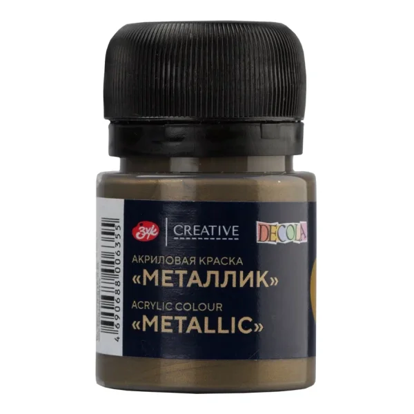 Краска акриловая DECOLA металлик, банка 20 мл, 981 Античное золото NP-4926981