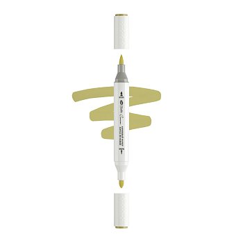 Маркер акриловый двусторонний СОНЕТ перо кисть/пуля 1 шт Y332 грецкий орех NP-273-Y332