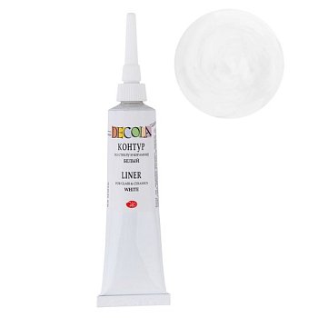 Контур акриловый по стеклу/керамике DECOLA 18 мл, 104 Белый NP-5303104