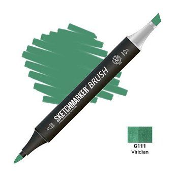 Маркер SKETCHMARKER Brush двухсторонний на спирт.основе G111 Голубовато зеленый MPSMB-G111